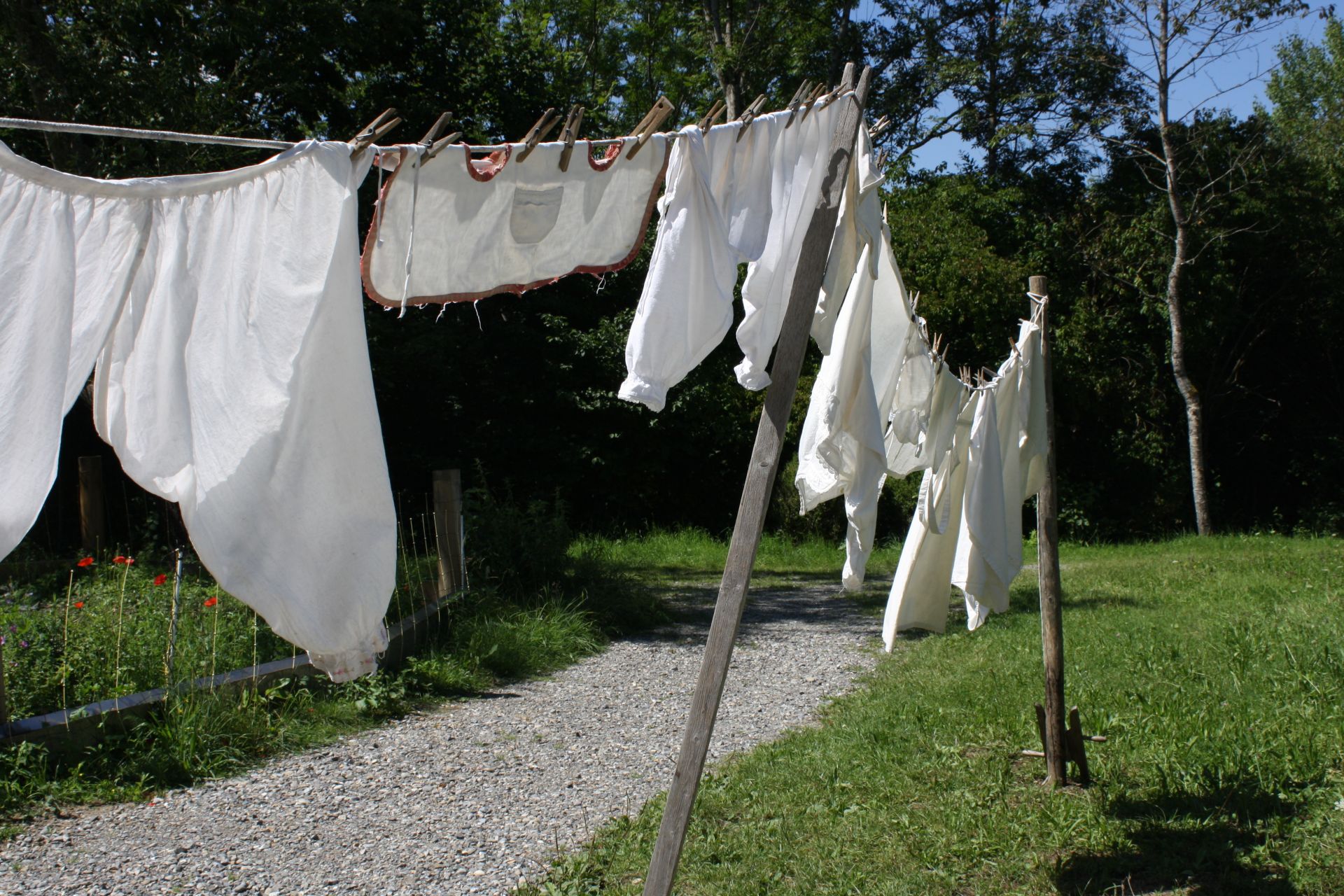 Wäsche auf der Wäscheleine